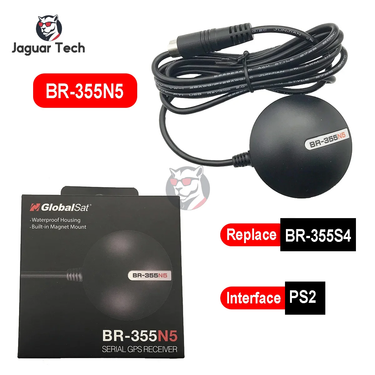 Globalsat BR-355N5 BR355N5 Replace BR355S4 BR-355S4 PS2 Interface GPS Navigation Antenna RS232 Beidou Module