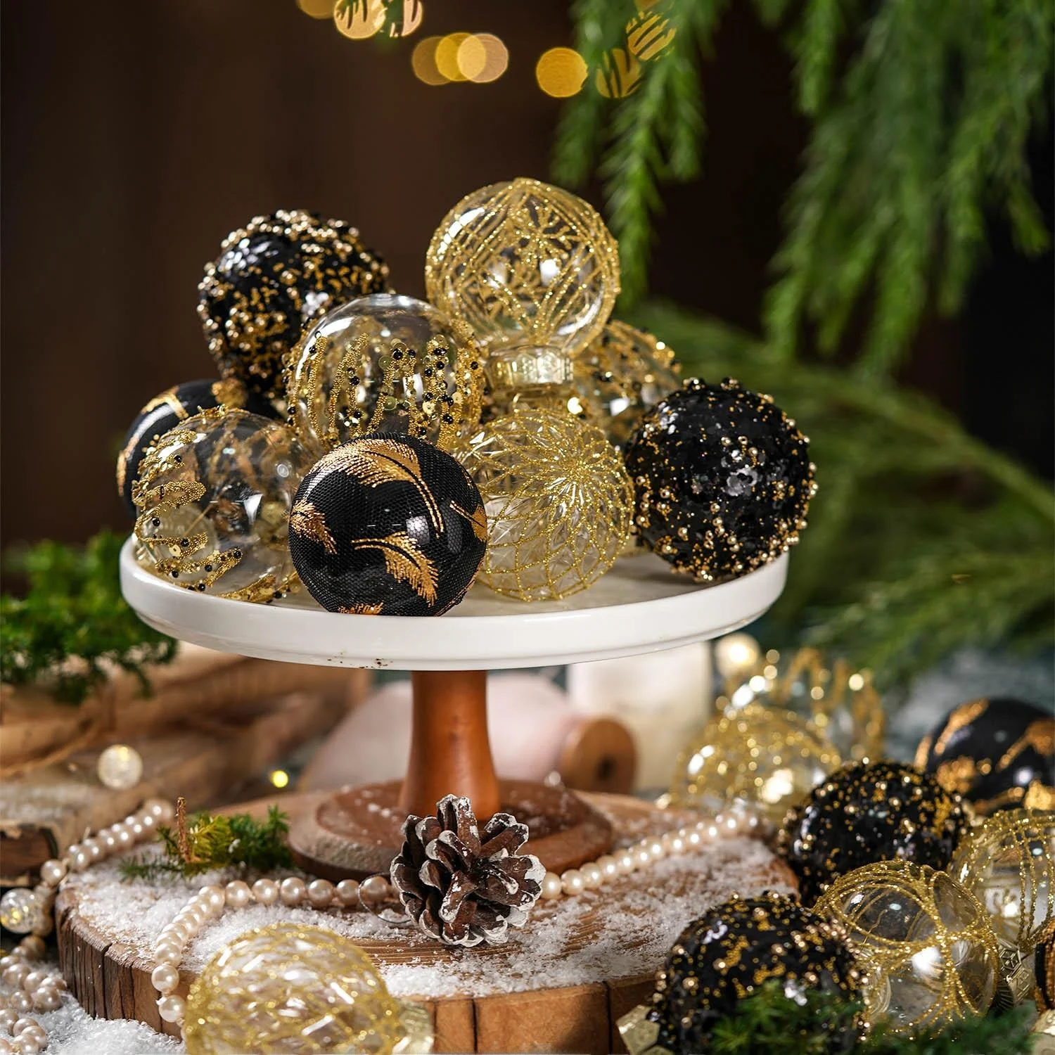 クリスマス装飾ペイントボールオーナメントアメリカンインバケットハンギングクリスマスツリーお祭りシーンデコレーション