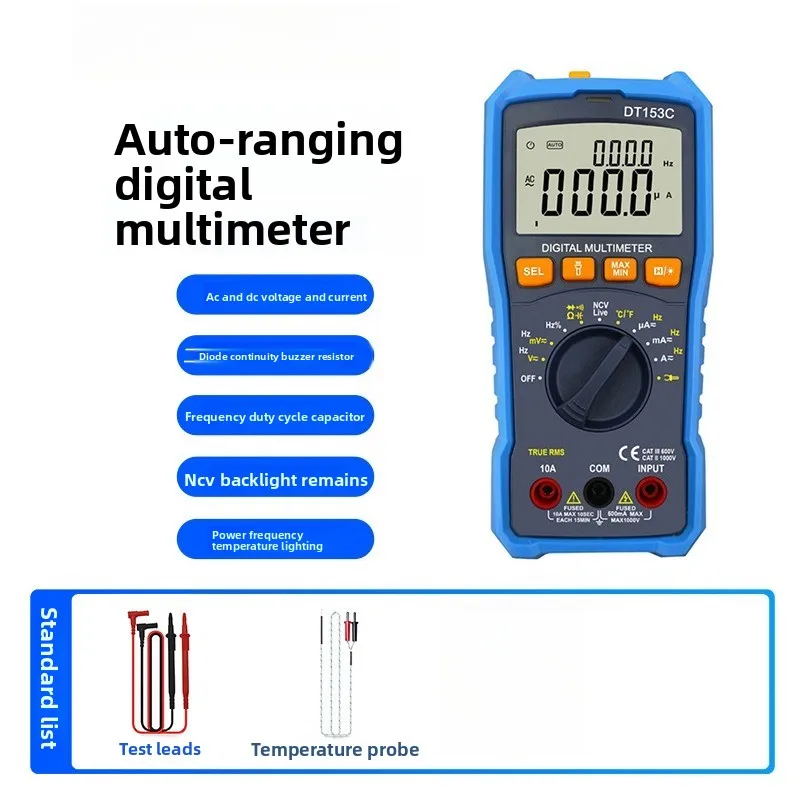 DT153C High‑accuracy Multi‑meter, Analog Bar Display Finder with Backlight for Live Electric Wire Judgement