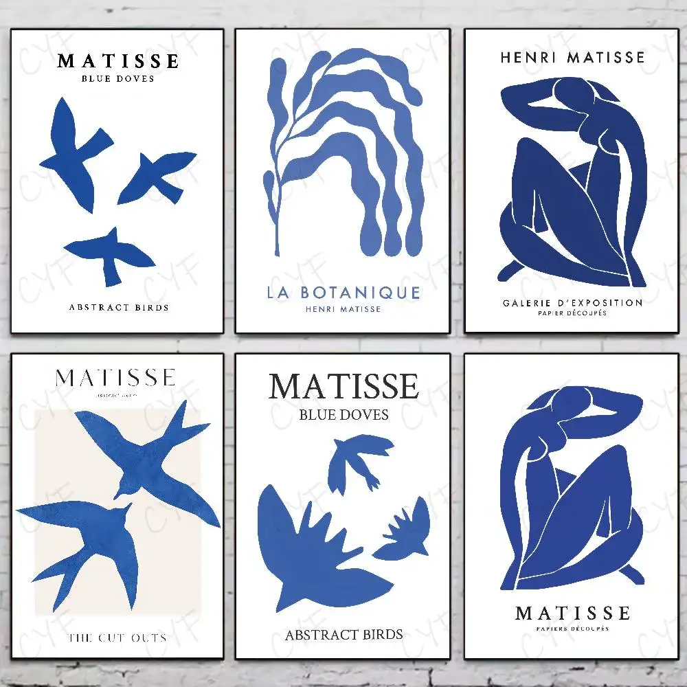 

Nordic H-Henri Matisse Line Ins Poster Home Living Bed Room Bar Hallway Sticky Wall Art Printing Waterproof Aesthetic Decor