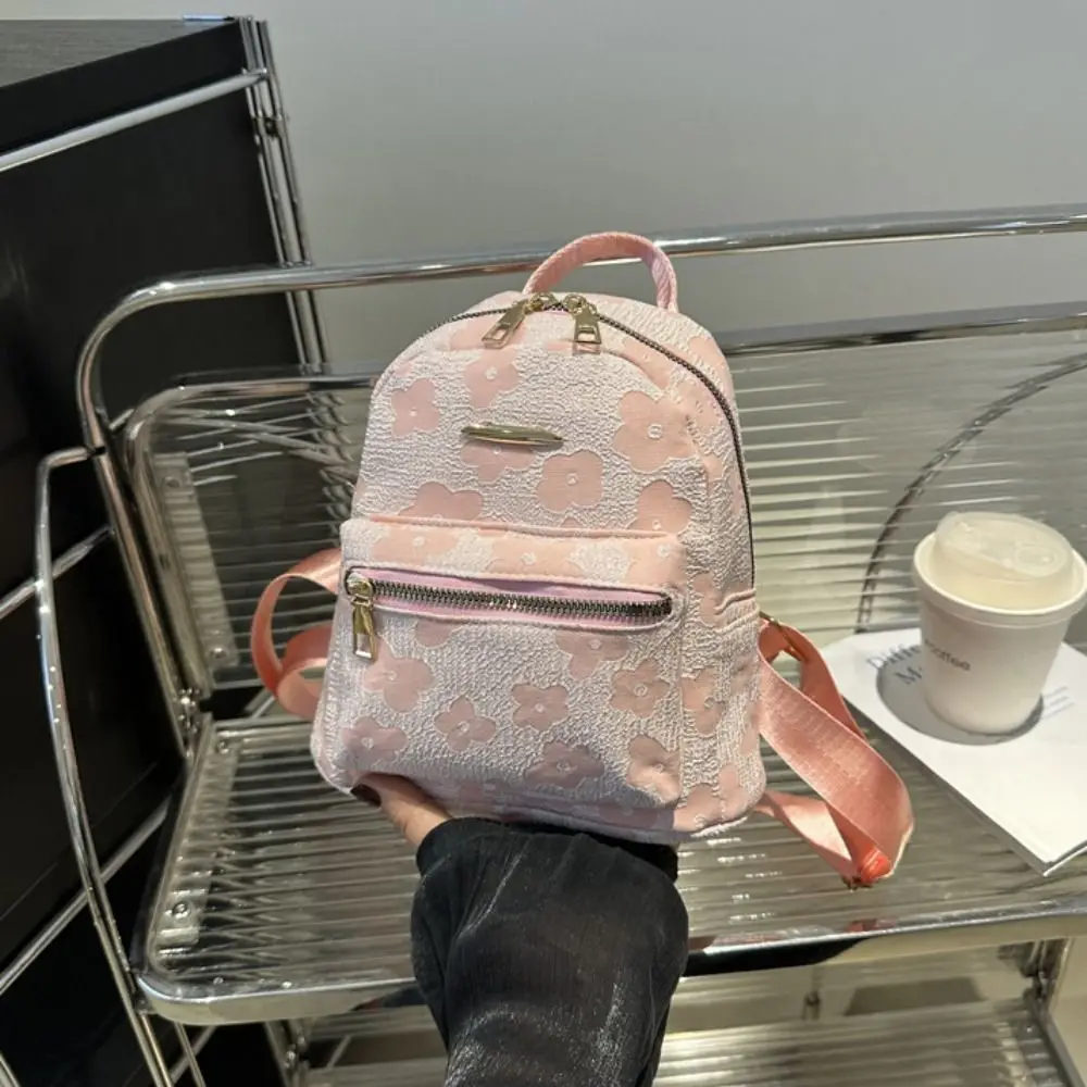 귀여운 캔버스 꽃무늬 백팩 플로럴 핸드백 꽃무늬 숄더백 대용량 PU 가죽 여행 가방 학생용