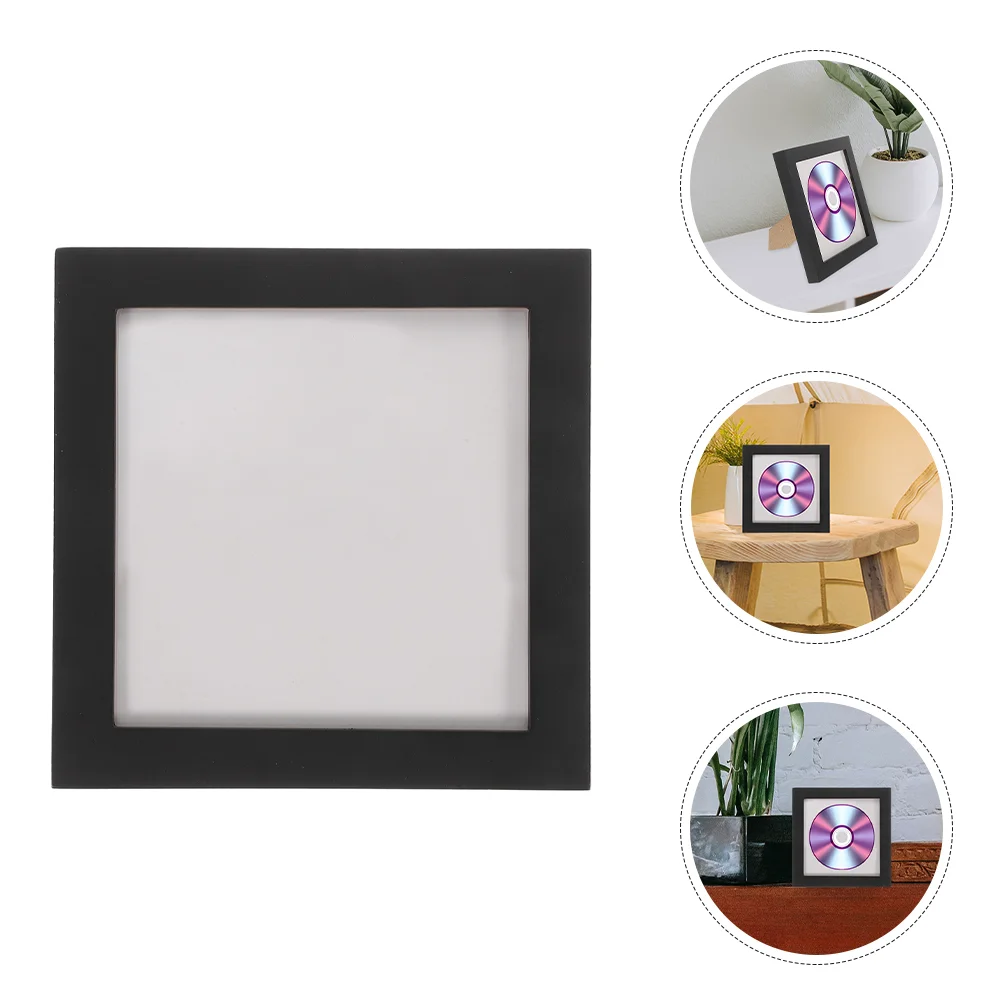 Frames Collect Photo CD Display Record Album Rack Square Picture Holder Black Small