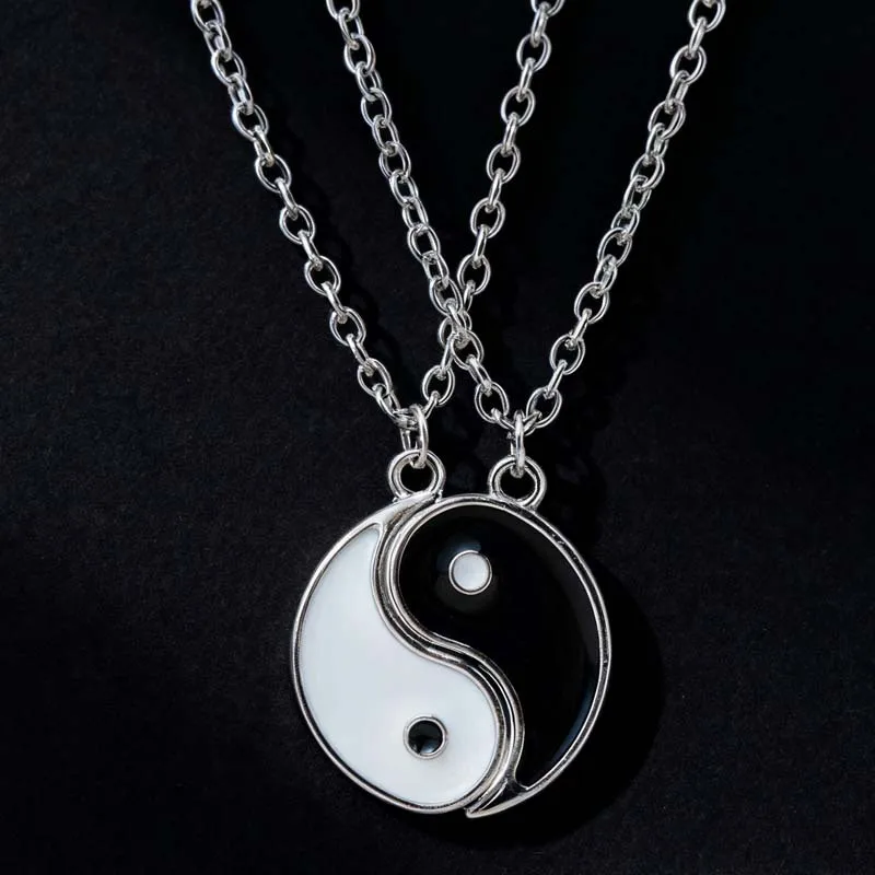 European and American Cross-Border Fashion Letter Best Friend Forever Bff Heart Splicing Necklace