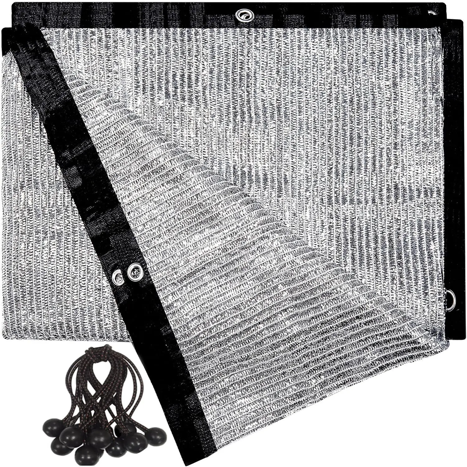 

70% Aluminum Shade Cloth , Durable Mesh Silver Tarps with Grommets and Ball Bungee（6.5 FT x 8 FT）