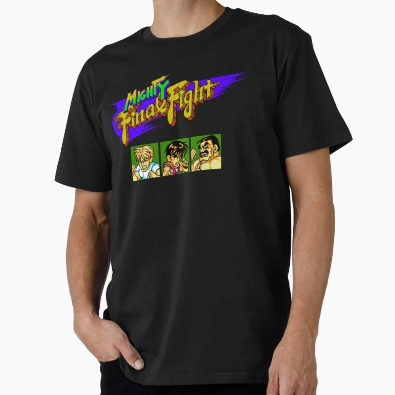 

Mighty Final Fight 8-Bit Final Fight Retro Combat Gift t shirt Arcade game Graphic Tee 100% cotton Y2K Clothes All size Tops
