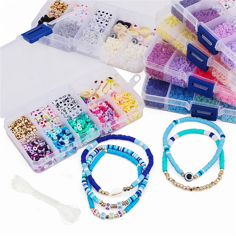 Jewelry accessories kit 4mm soft ceramic+letter beads+accessories Charms DIY jewelry creation beads Jewelry making materials