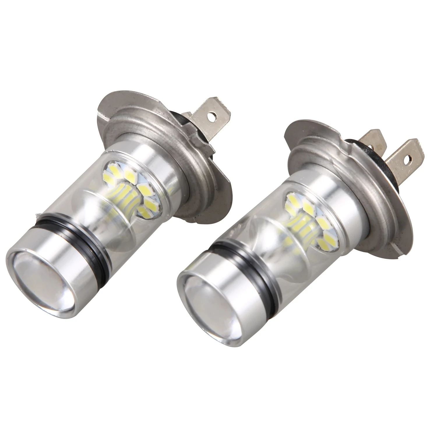 1 Pair High Power LED H7 Bulb 100W 20LED Car Fog Light Lamp Headlights 6000K White