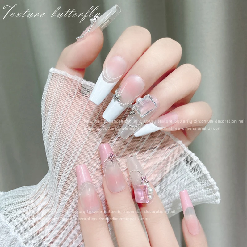 Mini Cristal Borboleta Nail Art Encantos, 3D Jóias Peças, Liga de Luxo Acessórios, Moda Unhas Decoração, Strass Suprimentos