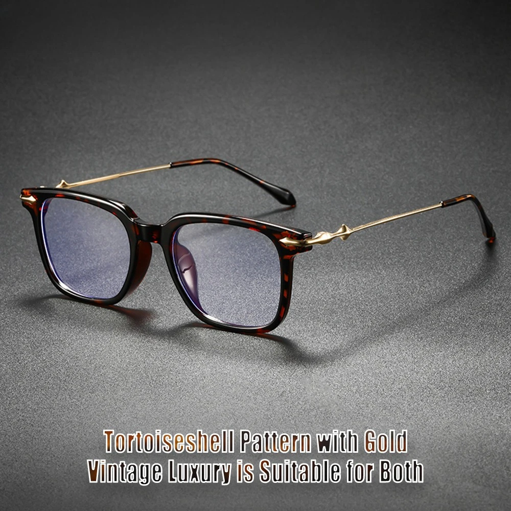 

Trendy Personality Square-Frame Blue Light Blocking Glasses Retro Protect The Eyes Plain Glasses for Men and Women No Diopter