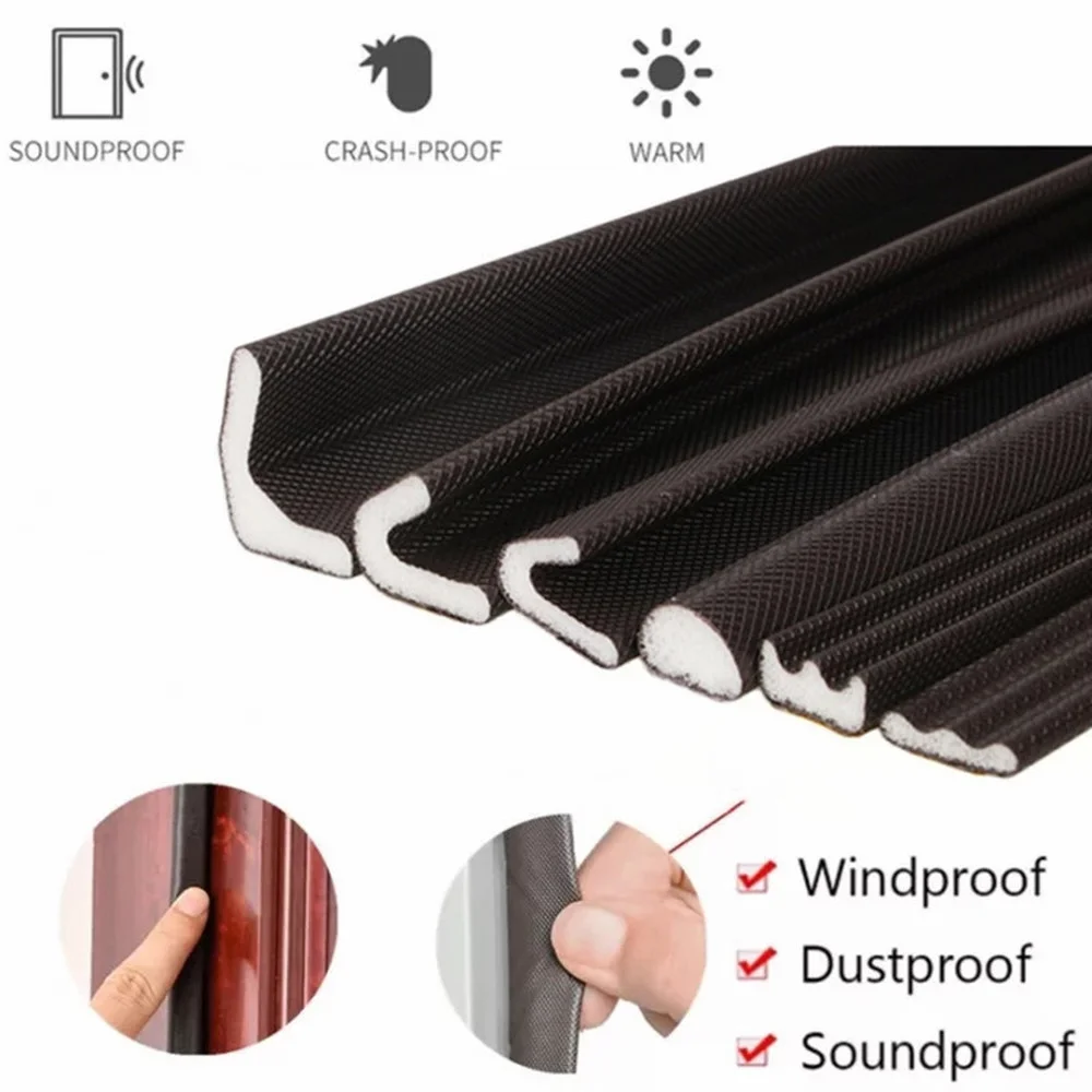 Soundproof Foam Sealing Strip Self-adhesive Window Weather Gap Filler Tapes Wrapped Door Water Proof Anti-collision Sticker