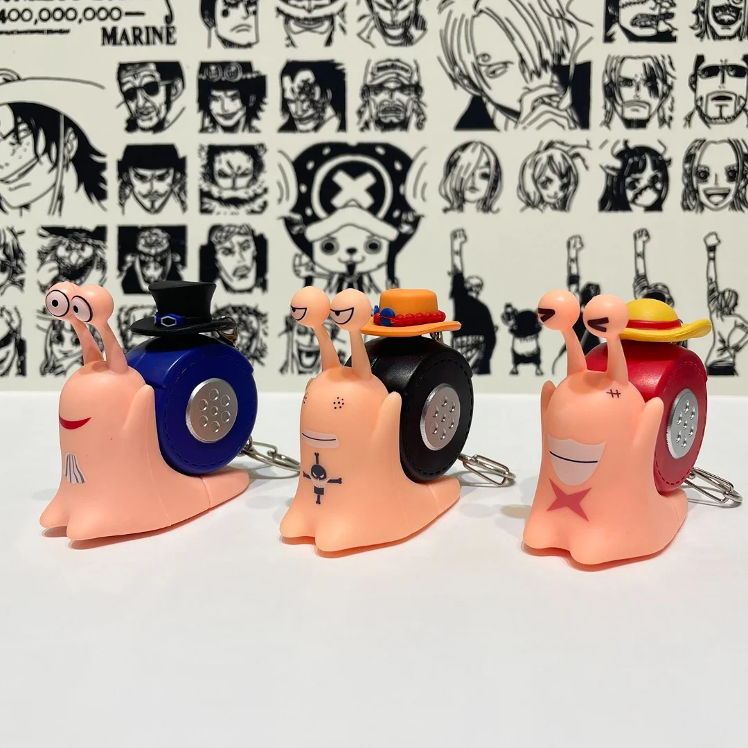

One Piece Den Den Mushi, модель телефона в виде улитки из аниме, фигурка Луффи, игрушка с функцией записи звука, коллекционная вещь, новинка