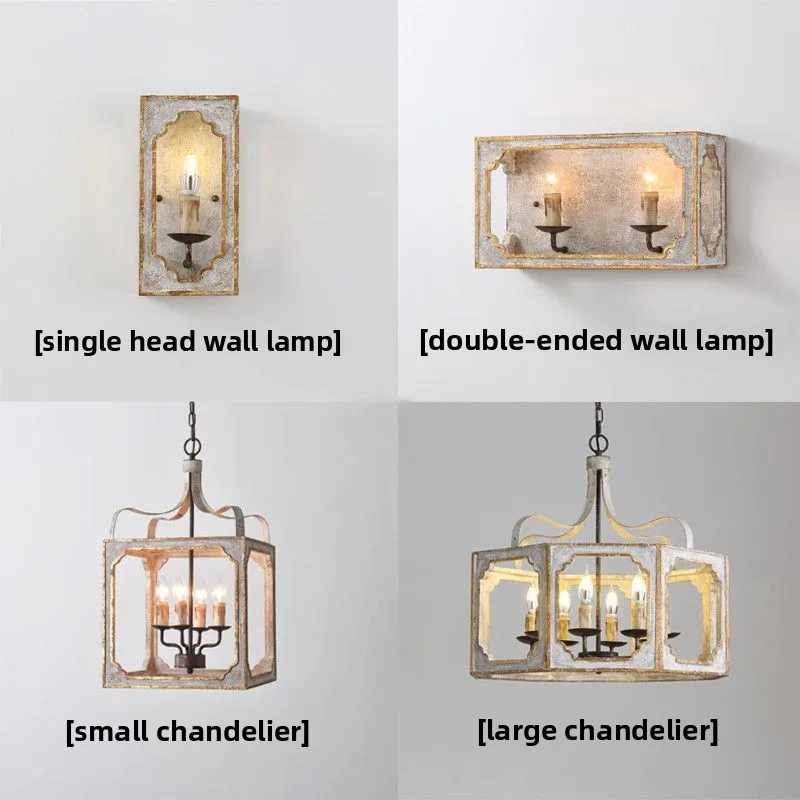 

Vintage Wooden Wall Lamp American Retro Style Indoor Lighting for Living Room Bedroom Dining Room