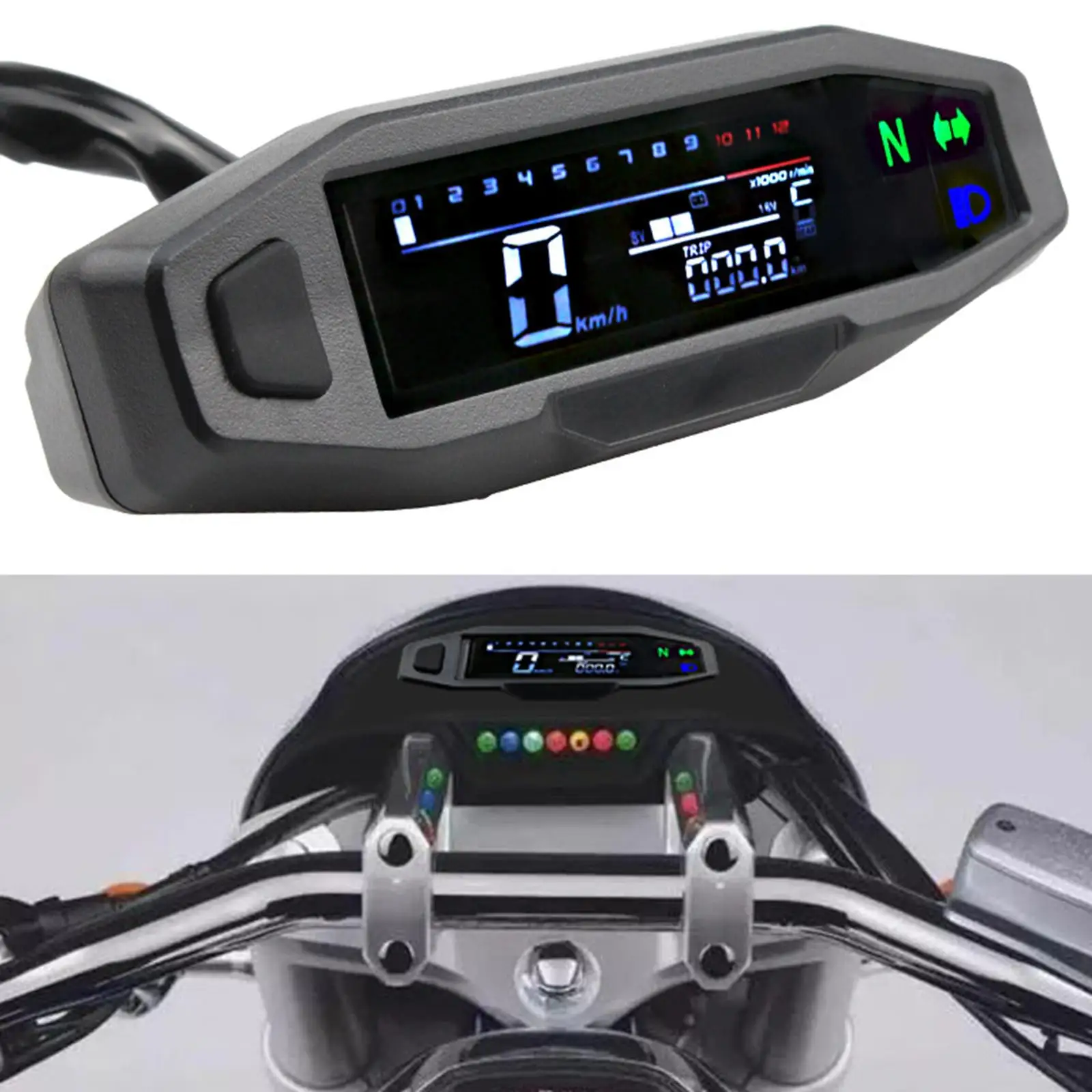 

Universal Motorcycle LCD Digital 12000rpm Speedometer Backlight Motor Vehicle Digital Odometer Motorcycle Gauge