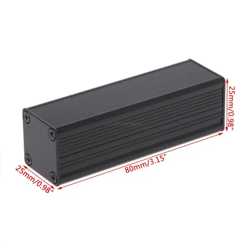 New DIY Extruded Electronic Project Aluminum Enclosure for Case Black 80x25x25mm Q81C