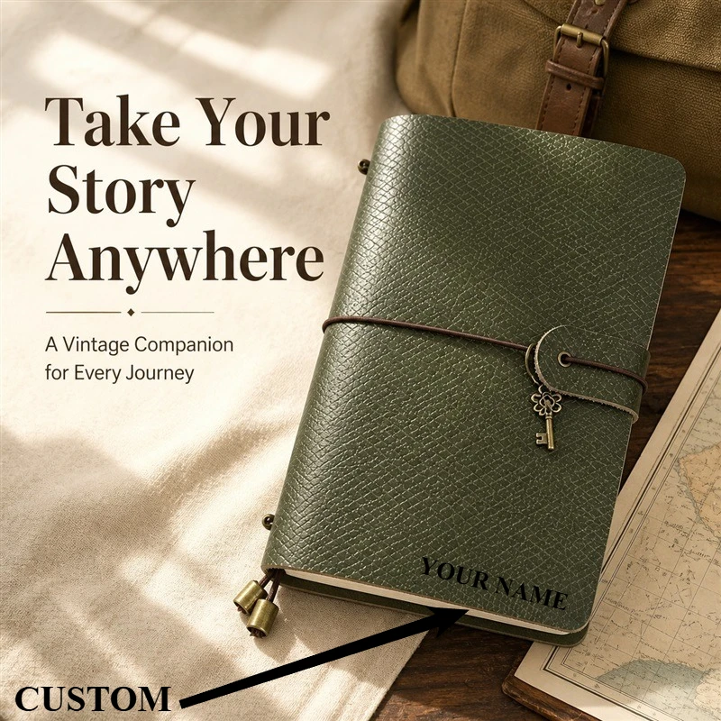 Top Grain Leather Traveler Notebook Vintage Genuine Leather TN Journal Diary Planner Handmade Custom Engraving Custom Logo