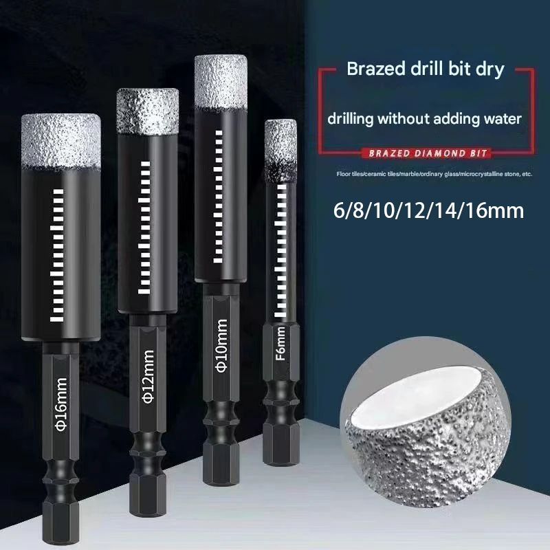 

1PCS Dry Diamond Core Drill Bit For Ceramic Granite Tile Glass Marble Brick Stone 5-16mm Drilling Tools Set