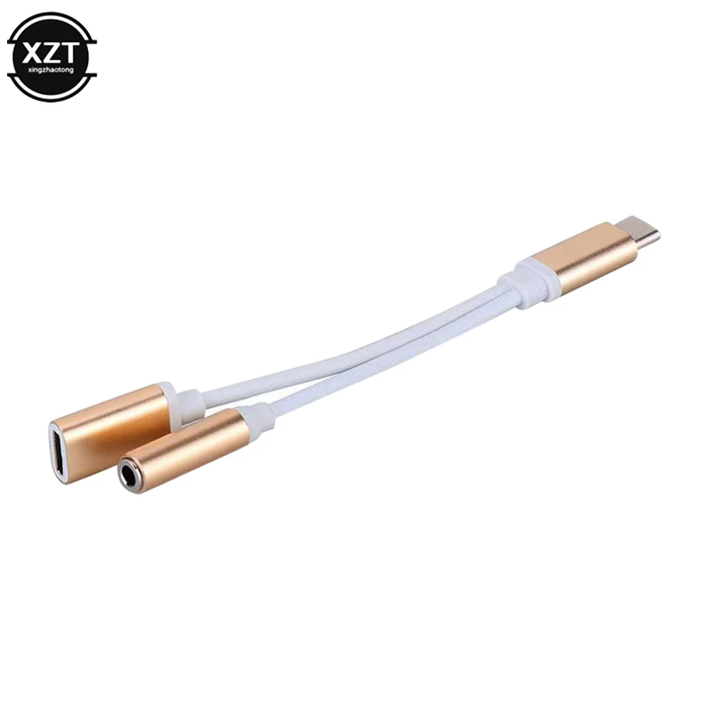 Kabel audio USB-C do 3,5 AUX 2 w 1 USB typu C do 3,5 mm Jack Rozdzielacz audio USB C Kabel do słuchawek Adapter do ładowania Akcesoria do telefonu