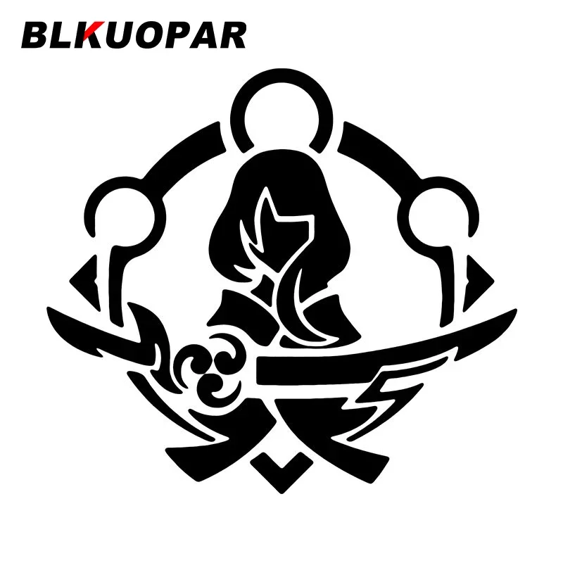 Blkuopar Genshin Impact Raiden Shogun Emblem Anime Auto Stickers Creatieve Waterdichte Sticker Atv Jdm Caravan Auto Deur Protector