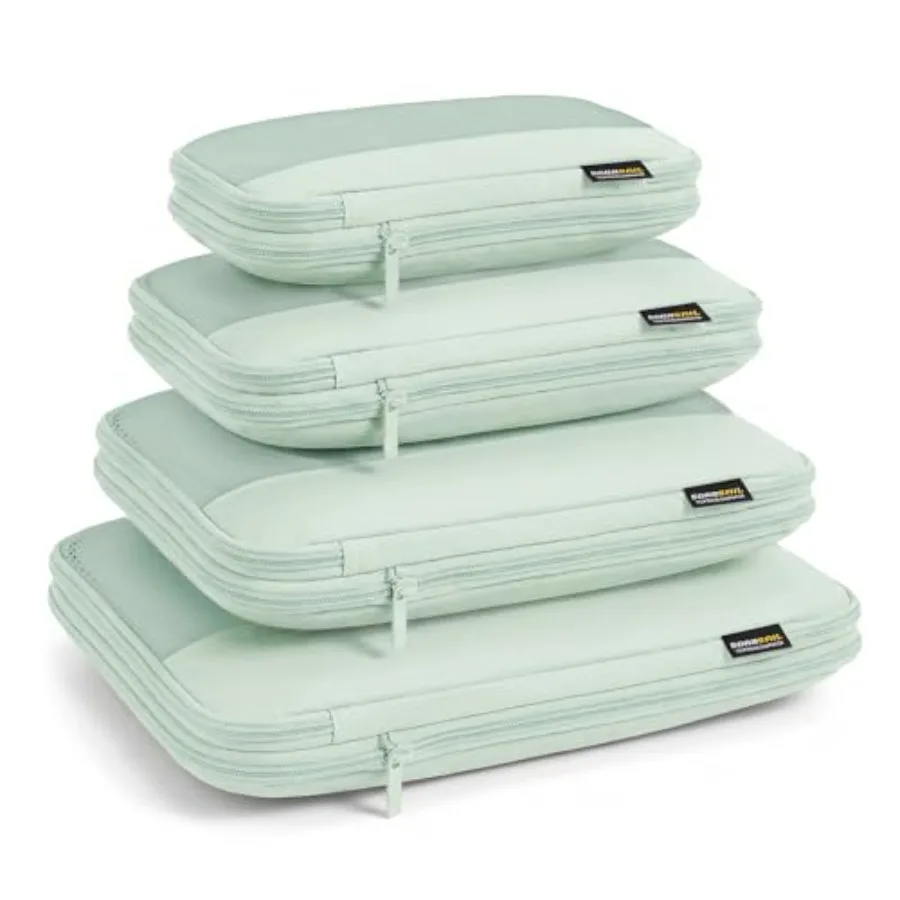 

4 Piece Compression Packing Cubes for 37 Day Travel Lightweight Travel Organizers with Breathable Mesh Double-Zipper Packing Cu