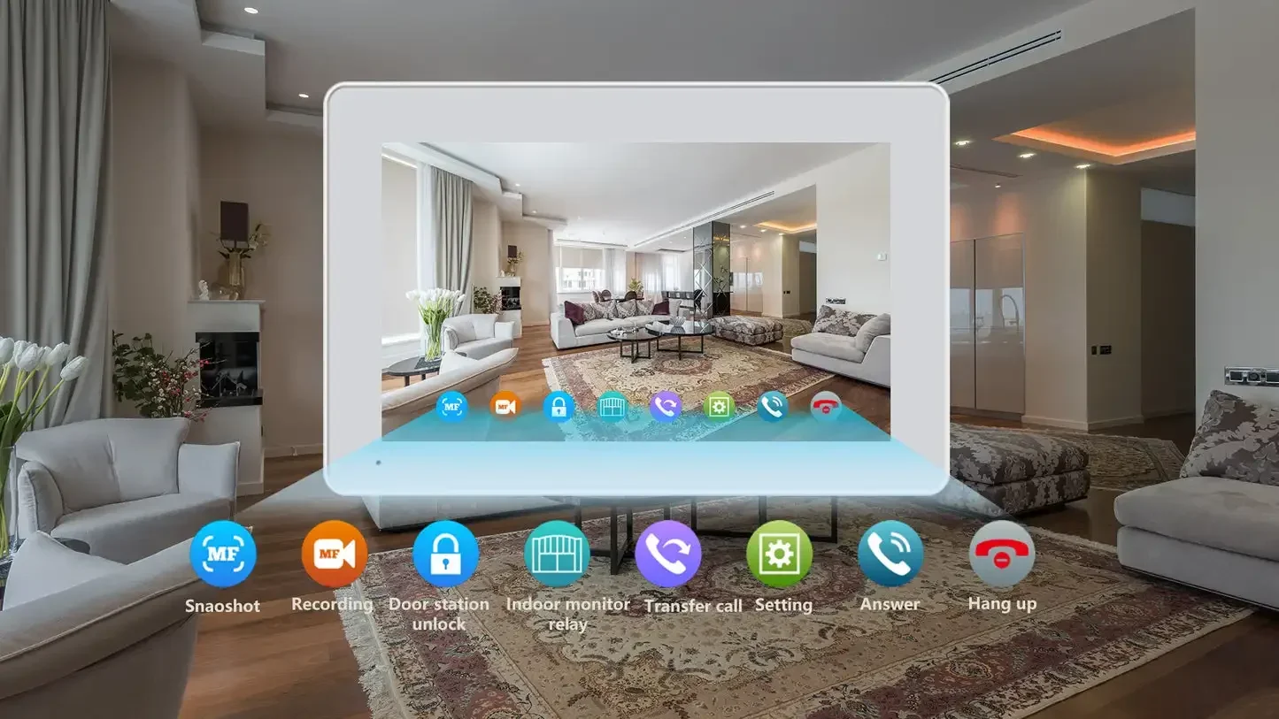 2 Wired BUS Video Intercom Doorbell Camera 1080P Tuya 10 Inch Touch Monitor With RFID Card Access For 4 Home Villa