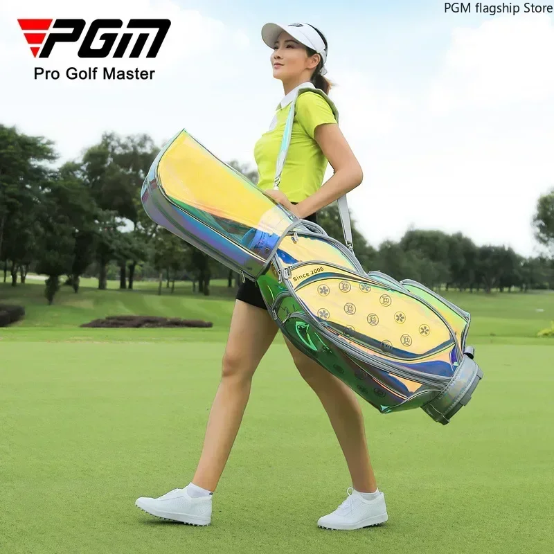 PGM Golf Women's Bag TPU Waterproof Korean Style Colorful Laser Transparent Golf Bag Travel Bag QB125