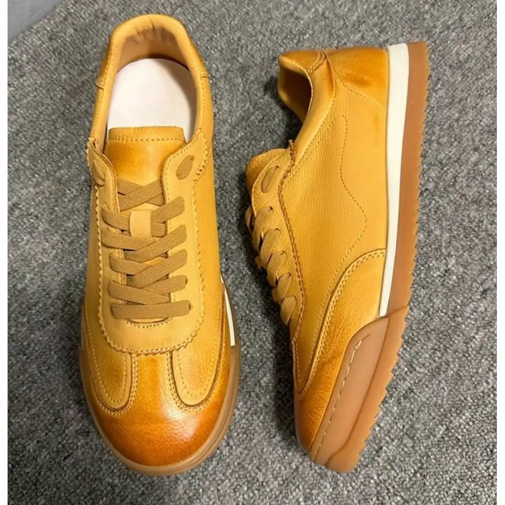 Handcrafted Tan Leather Classic Sneaker – Superior Craftsmanship, Versatile Style
