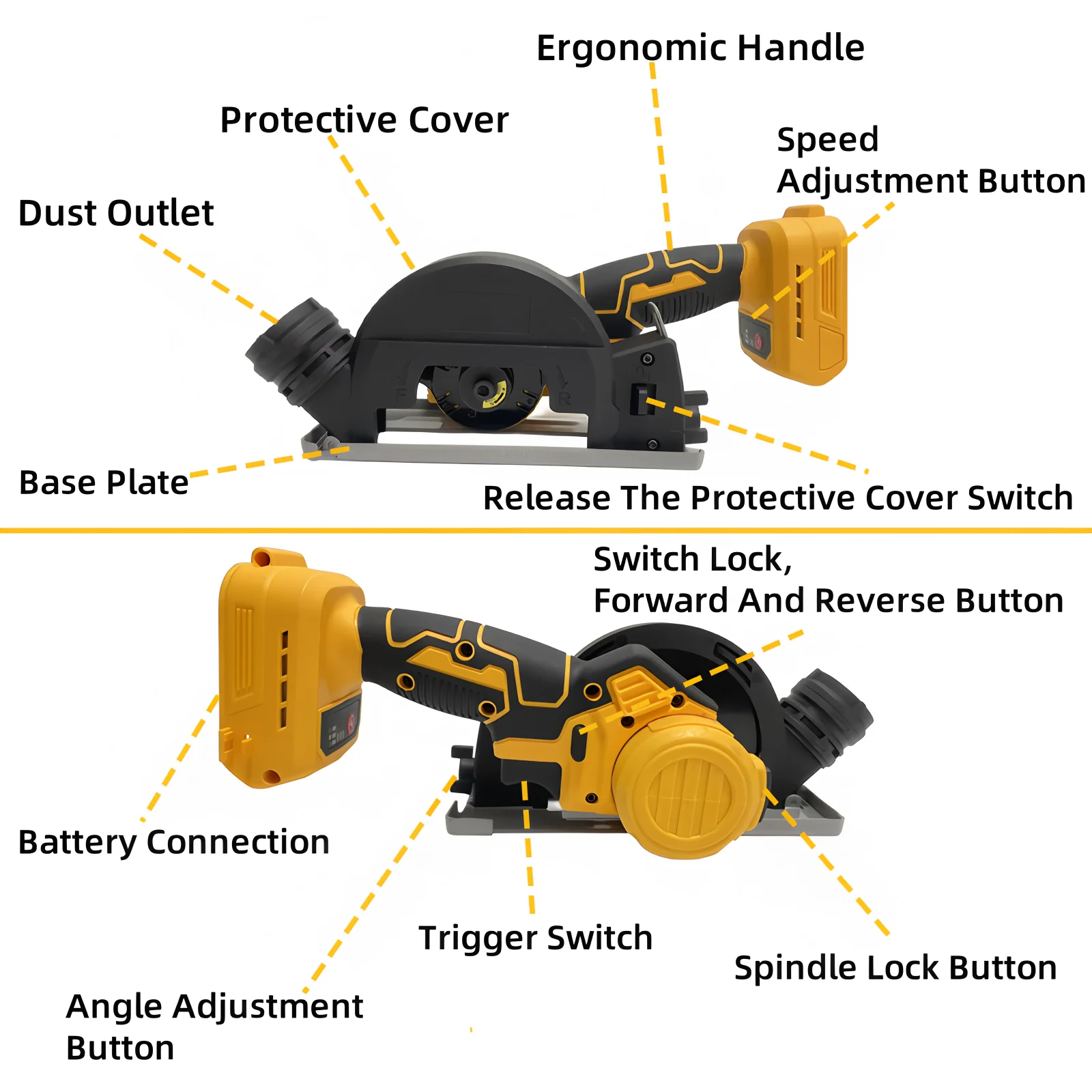For DeWALT 20V Battery Brushless Angle Grinder 3 Speed Cutting Metal Grinder 4 Inch Cordless Mini CUT OFF Tool Hight Power Tool