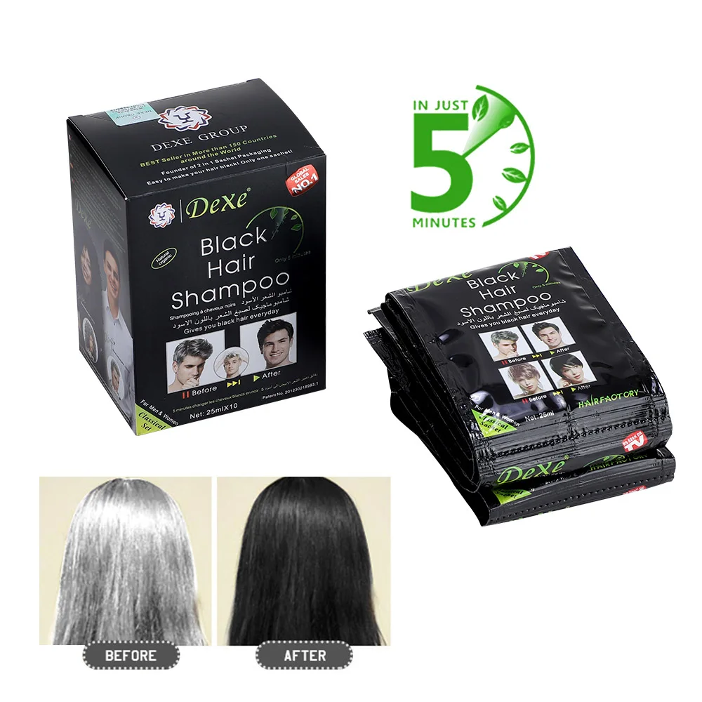 

Black Hair Dye Shampoo 5 Mins Fast Coloring Instant Natural Black Hair Shampoo For Men Women DIY Styling Products Hair Care