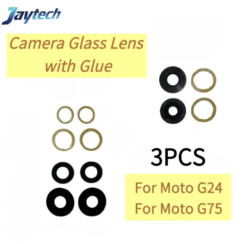 

3 шт. стекло камеры для Moto G24 G75, стеклянная линза задней камеры с клеем