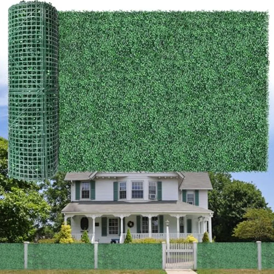 

Искусственные рулонные панели из самшита 40x120 дюймов, УФ-стойкие, с листьями плюща, для декора стен, сада, балкона, патио, в качестве экрана для обеспечения приватности