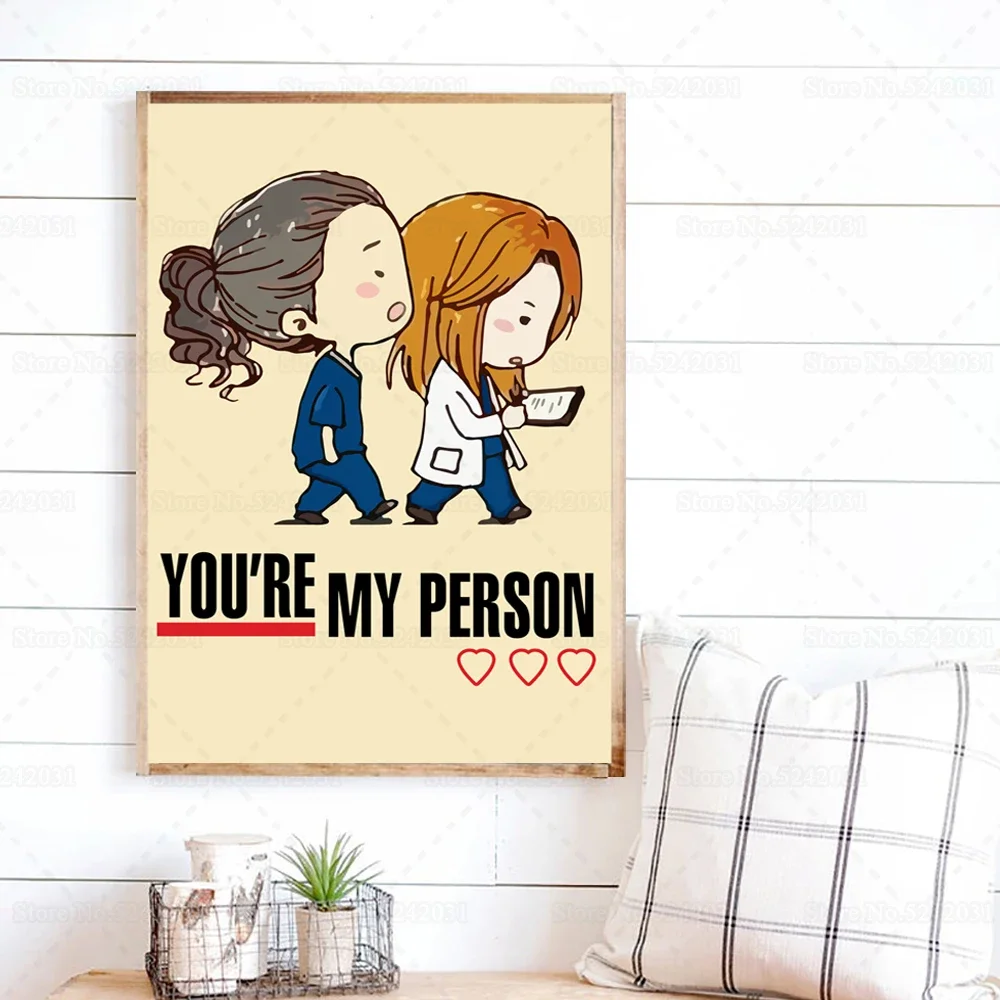 Greys Anatomy Poster You Are My Person Funny Cavans Painting for Friend Gift Wall Art Decor