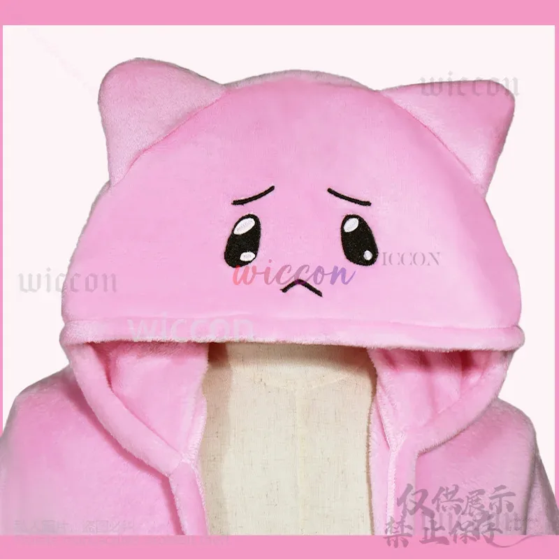 Anime Game NEEDY GIRL OVERDOSE Cosplay KAngel P-chan Costume Pink Cat Head Blanket Kawaii Pink Cat Hooded Soft Cape Customized