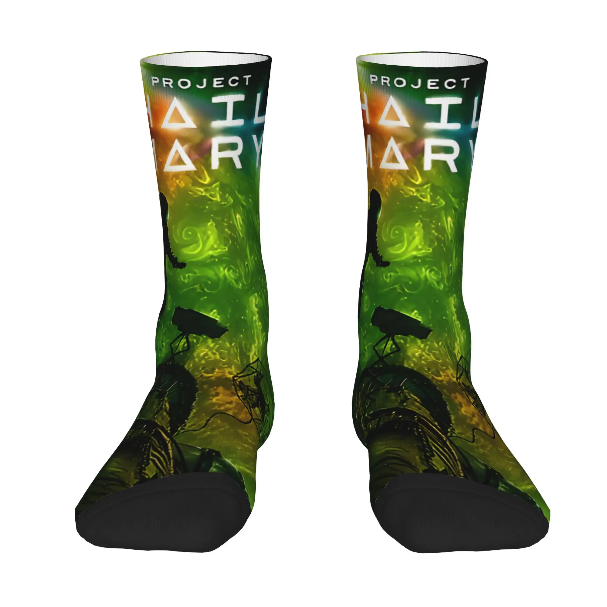 1 Pair Funny Crazy Sock for Men Fist My Bump Movie Hip Hop Harajuku Project Hailing Mary Pattern Printed Sock Novelty
