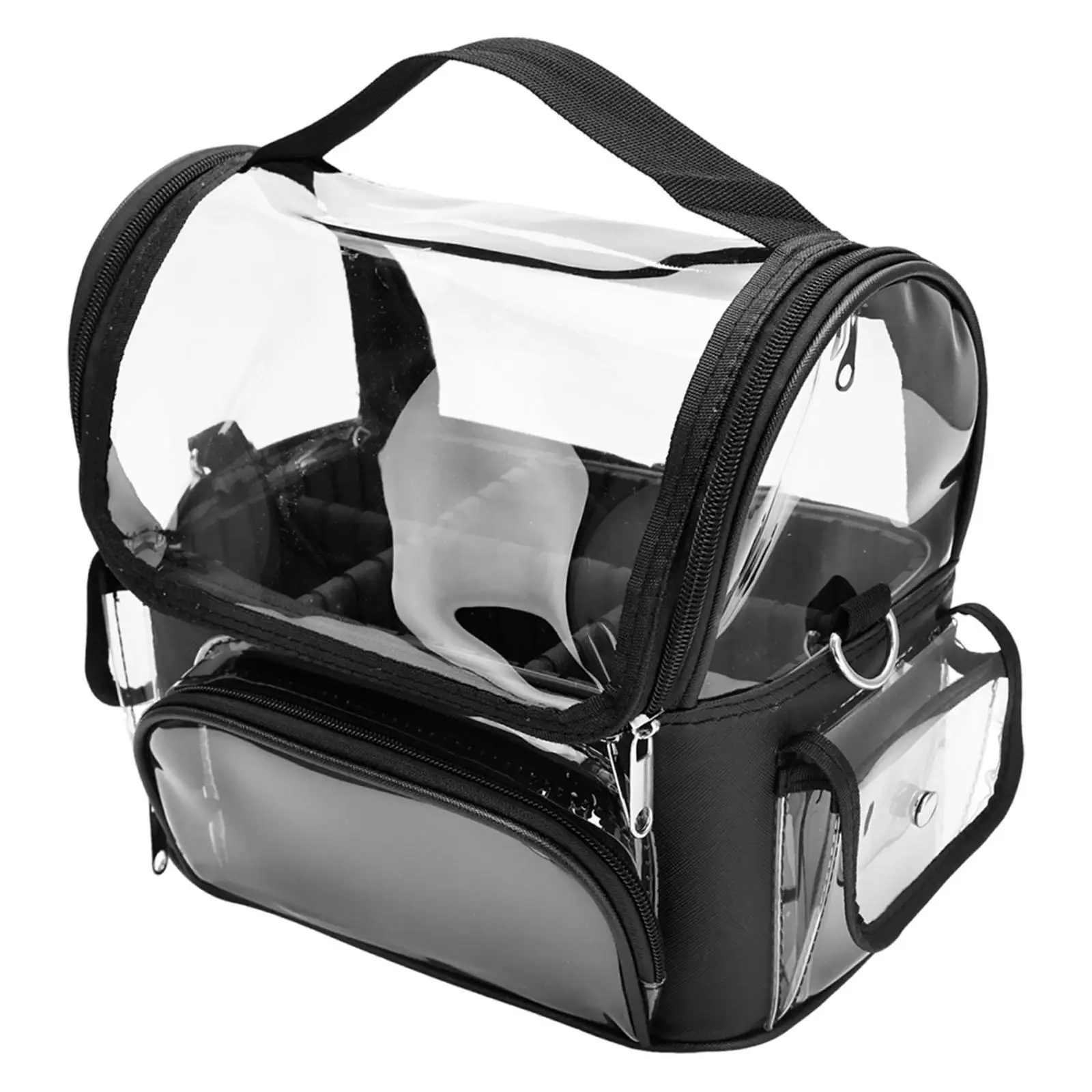 Large Travel Toiletry Bag Clear PVC Accessories Multipurpose Easy to Access 30x24x17cm with Removable Dividers