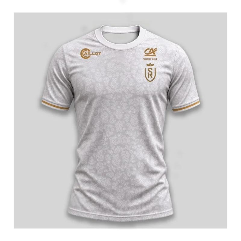 Stade de Reims 3D-Druck Fußballtrikot Herren Damen Sommer Outdoor T-Shirt Atmungsaktiv Schnelltrocknend Streetwear Kleidung Unisex – Detail 3