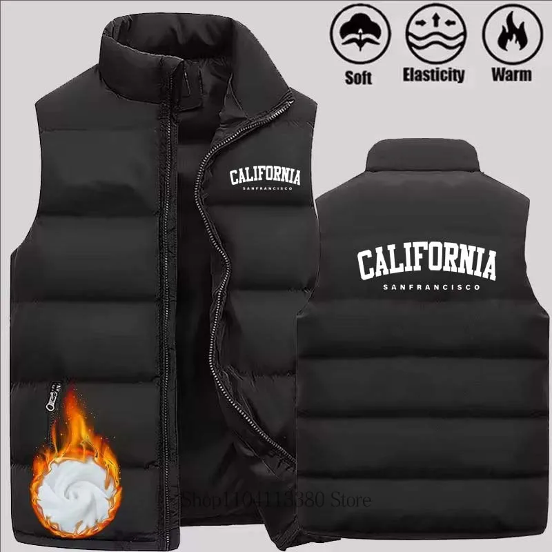 

Новая мужская модная куртка с буквенным принтом, жилет, пальто, осень-зима, повседневная теплая удобная куртка без рукавов с воротником-стойкой, жилет