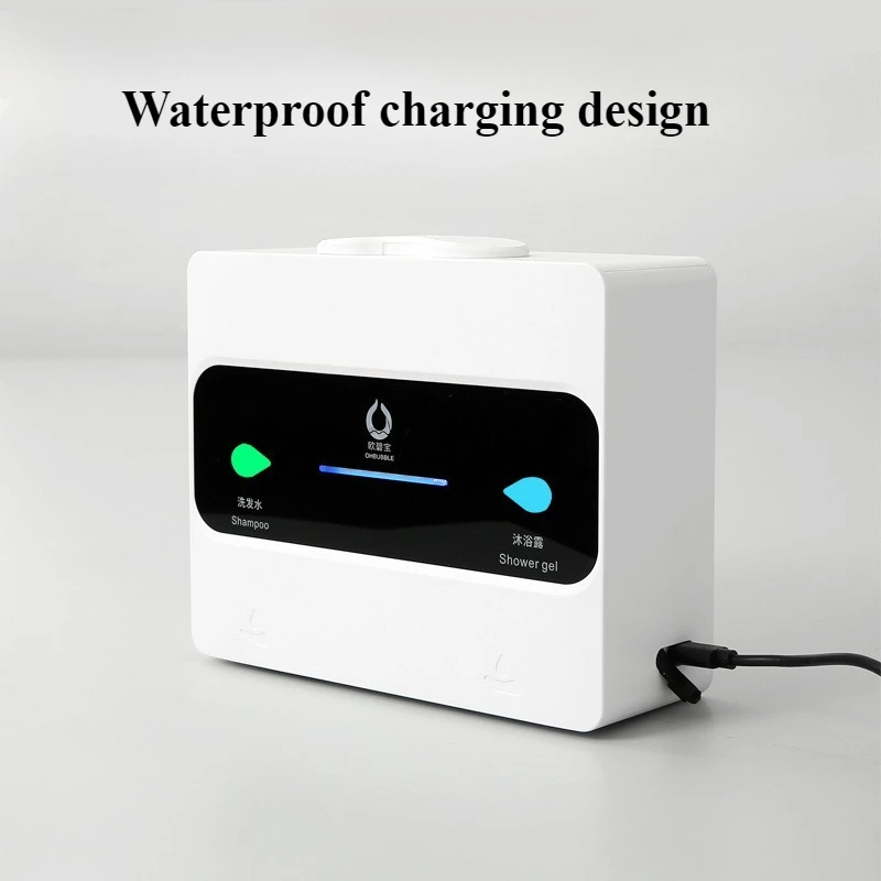 موزع صابون مزدوج الرأس، موزع صابون ذكي للاستشعار، شامبو، جل استحمام، زجاجة صابون مثبتة على الحائط #5