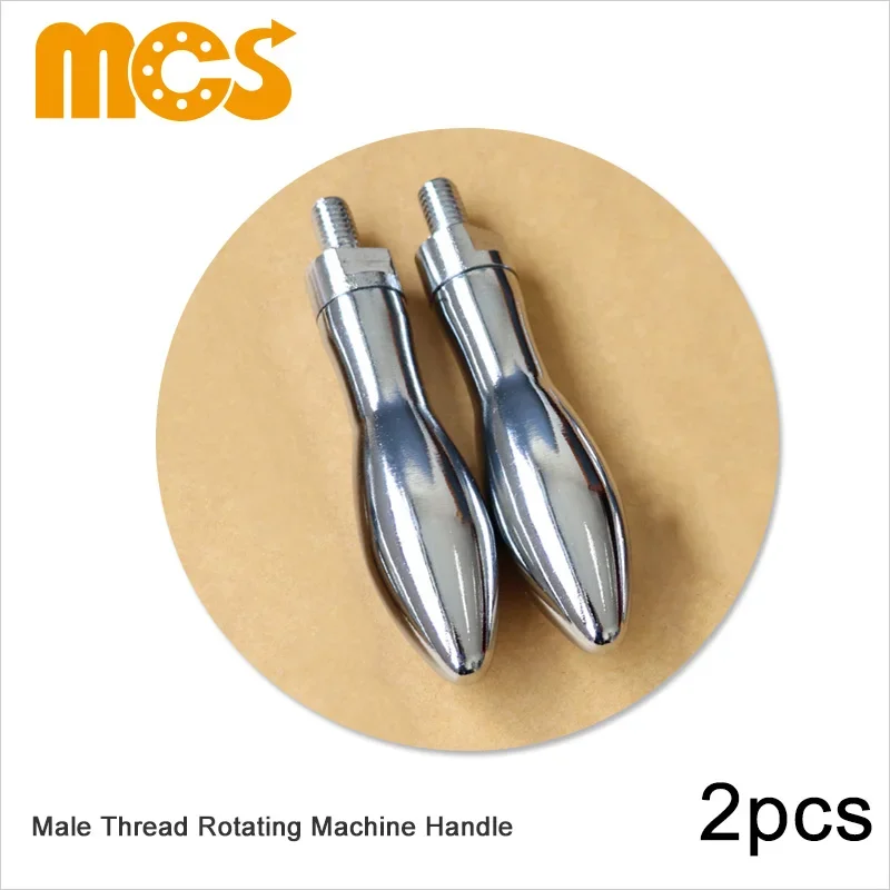 2pcs Machine Handle Male Thread Solid Metal Handwheel M8 M10 M12 Rotating Handgrip for Lathe Milling Machine Olive Gourd Shape