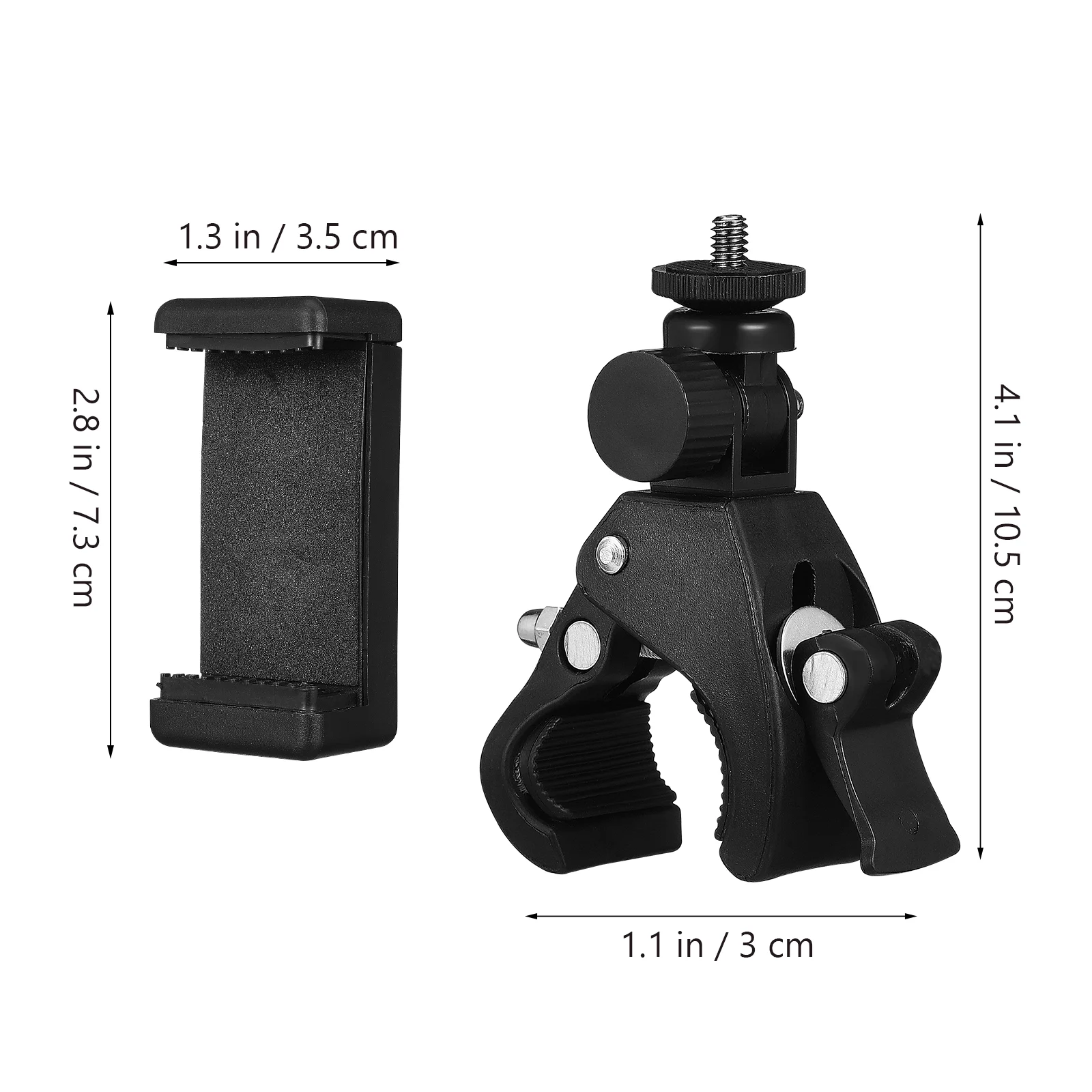 Car Microphone Stand 180° Rotation (1 Bicycle Clip + Mobile Socket Holder Recording Abs Plastic