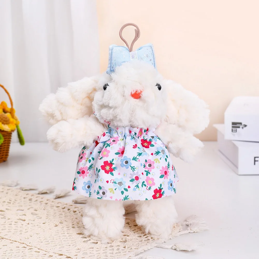 

Kawaii Rabbit Doll Rabbit Keychain Stuffed Soft Bag Hanging Pendant Cartoon Bowknot Car Key Ring