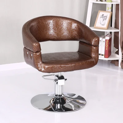 #Hair Salon Exclusive Barber Chair-European Style Leather Material Rotation Lifting  Design Adjustable Grooming Hair Cutting