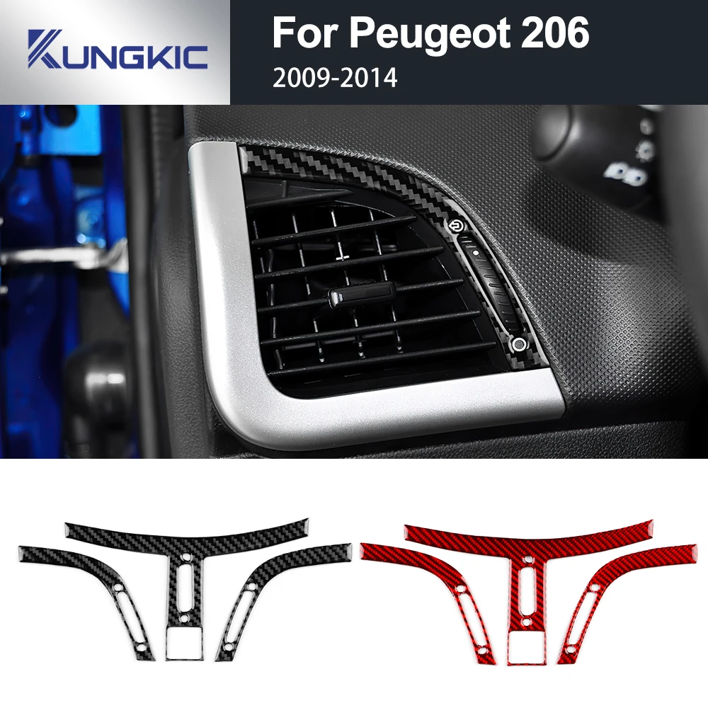 

Real Soft Carbon Fiber Sticker LHD RHD Car Dashboard Air Vent Outlet Interior Trim For Peugeot 206 2009 2010 2011 2012 2013 2014