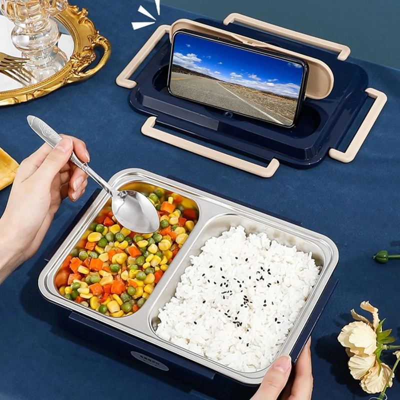 Electric Heating Lunch Box Portable Office Food Warmer Container Stainless Steel Liner Bento Lunchbox Meal Heater For Home Car