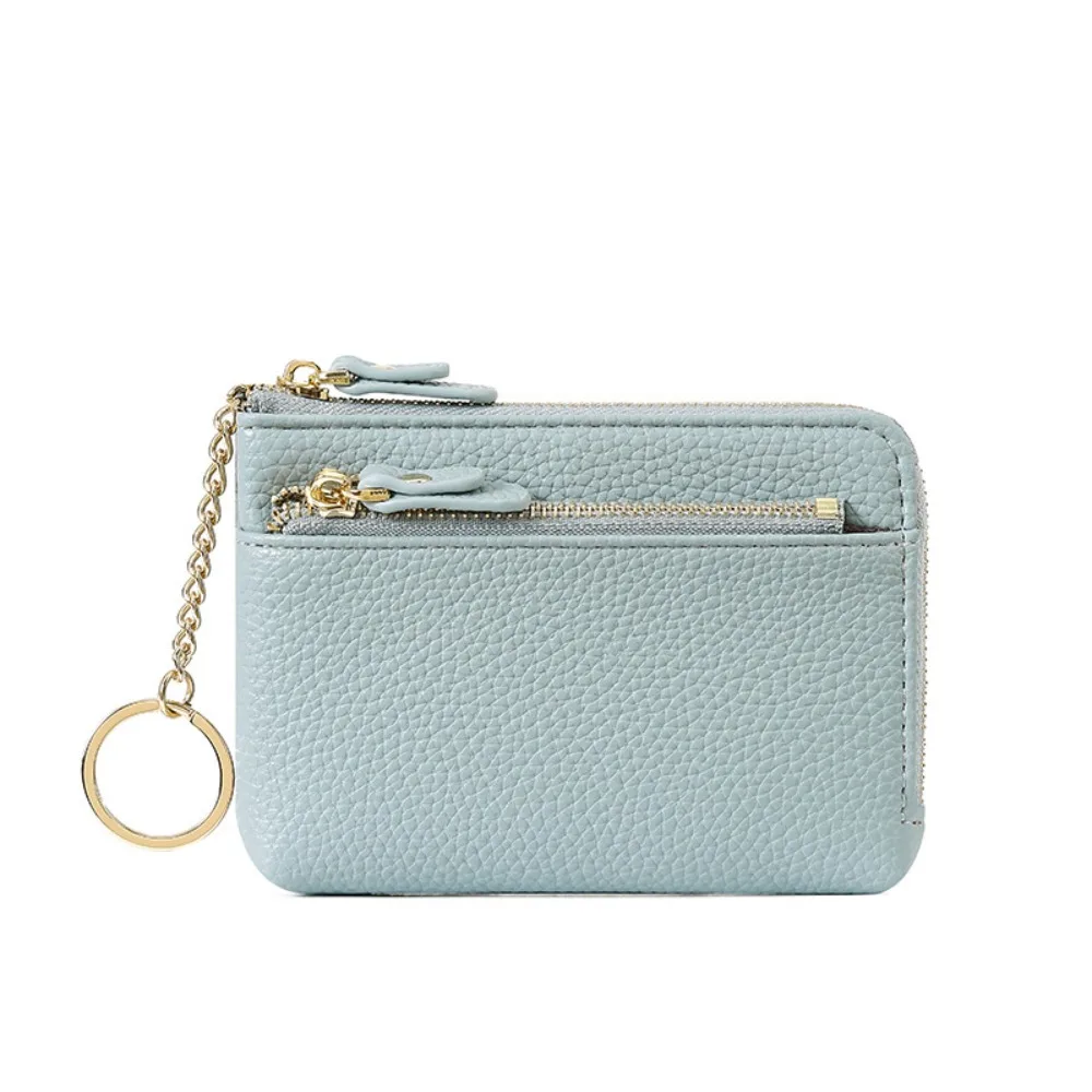 

Portable Leather Coin Purse Zipper Closure Solid Color Card Case Multi Card Slots Multi Functional Storage Pouch Lipstick