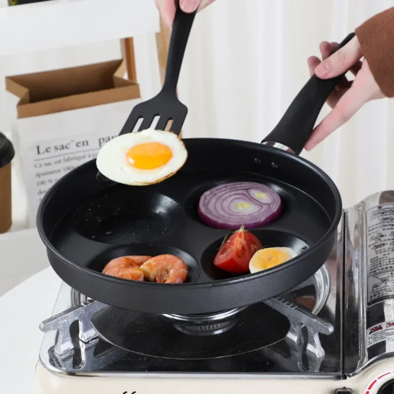 Four Hole Fried Egg Non-Stick Pan Household Rice Stone Egg Dumpling Pot MultiFunction Breakfast Muffin Frying Pan