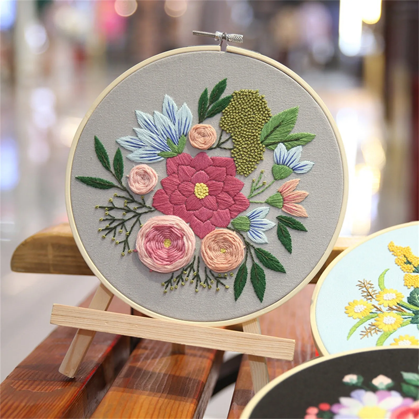 3d Handmade Flowers Ribbon Embroidery Kit For Beginners Home Wall Decoration Hanging Pictures Hand Stitch Needlepoint For Rookie