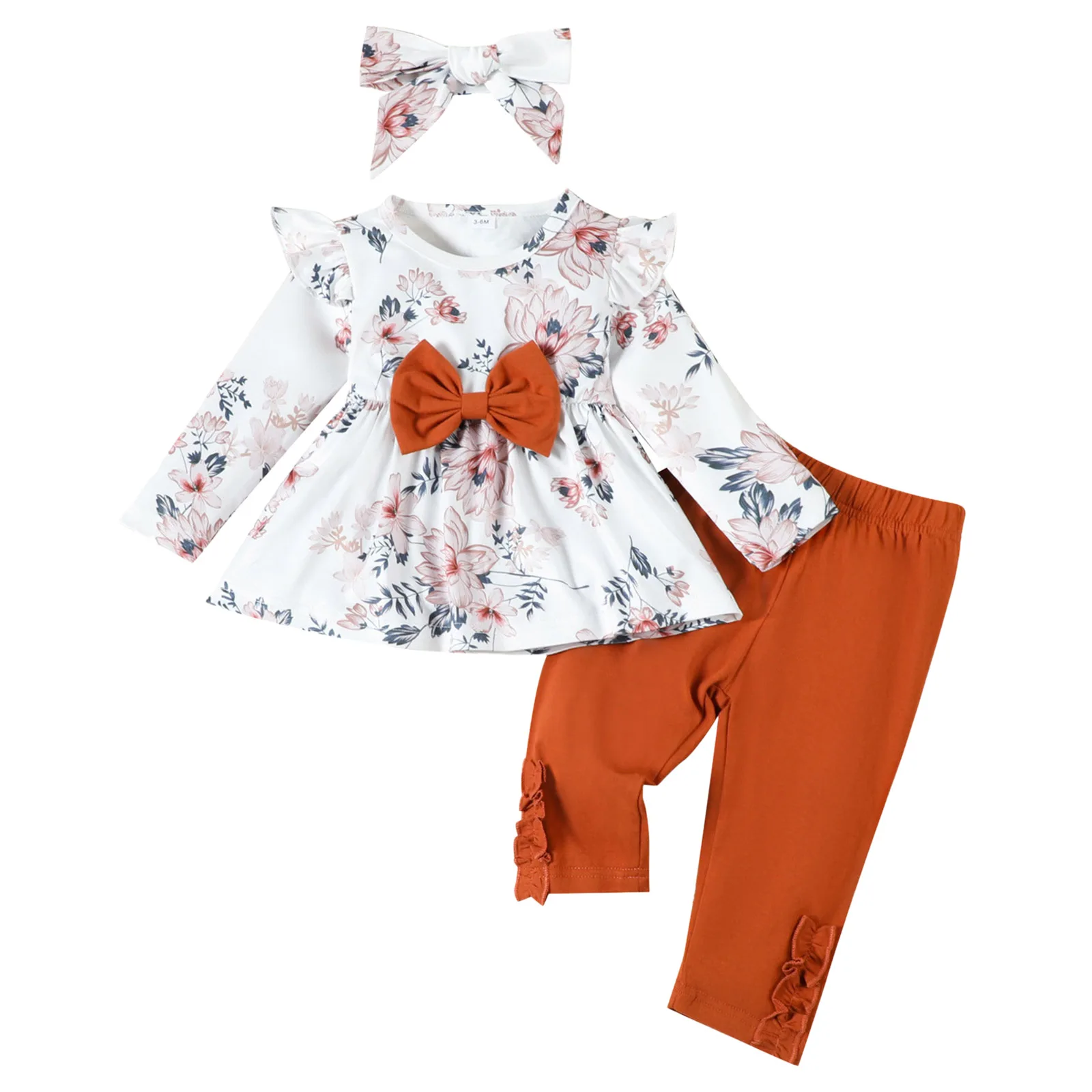 

Matching Items Toddler Baby Girl Clothes Infant Girl Outfits Fall Ruffle Floral T Shirt Top Pants Set Preemie Baby Girl Close