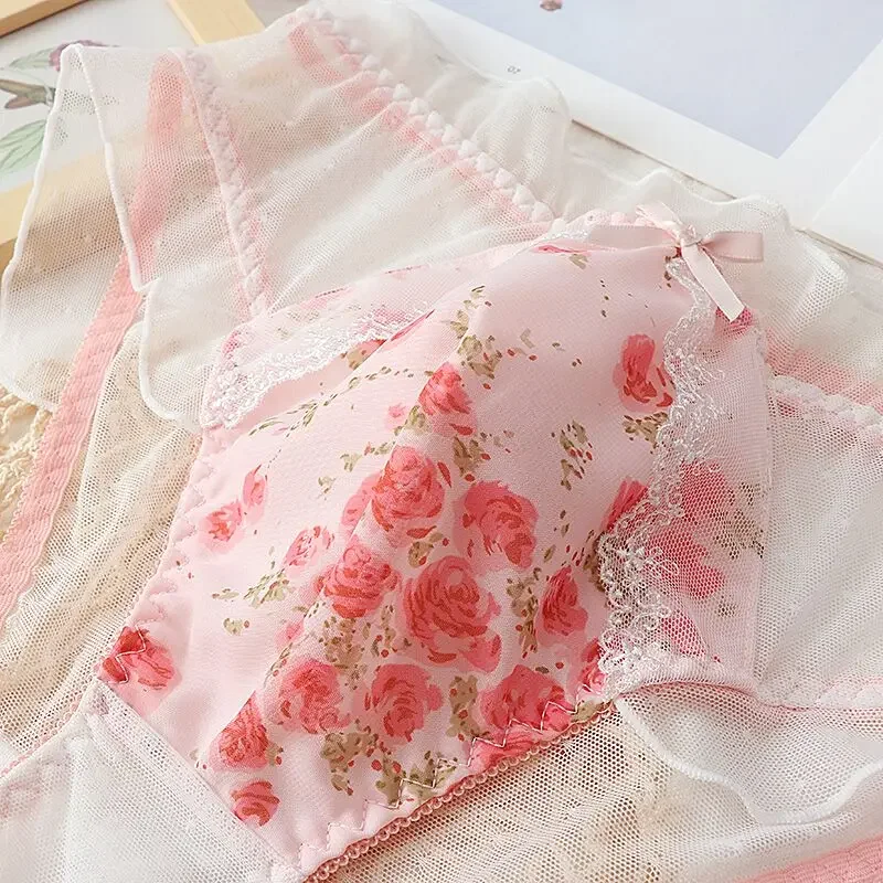 

Sexy Lingerie Man's Lace Bow Floral Embroid Panties Live Show Dance Costumes Pink FKK Private Party Harajuku