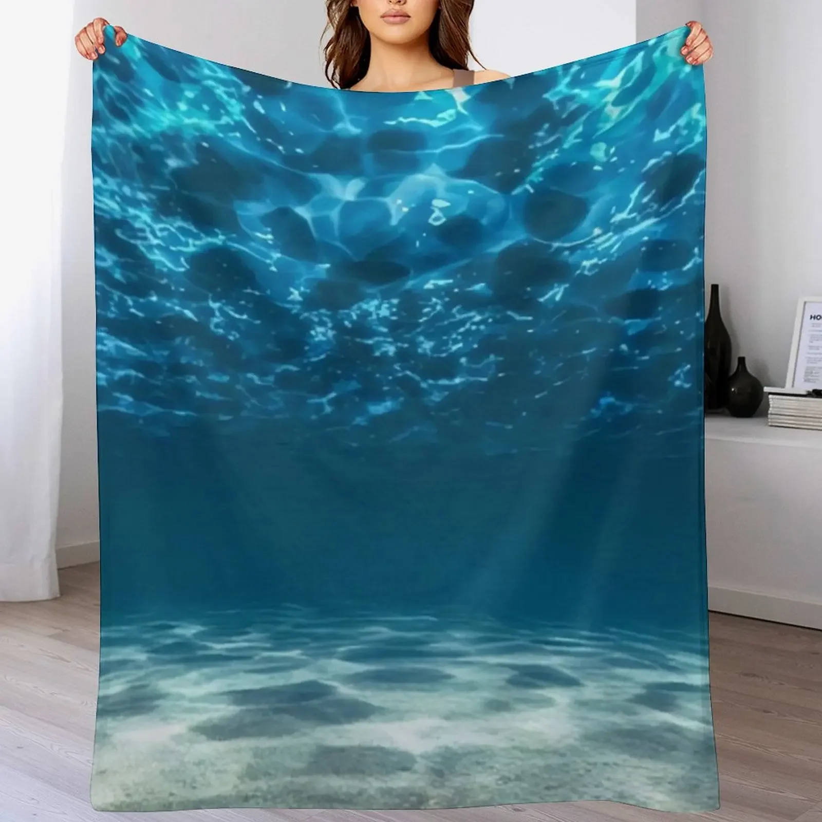 Ocean bottom, view beneath surface Throw Blanket Thins Polar Custom Blankets