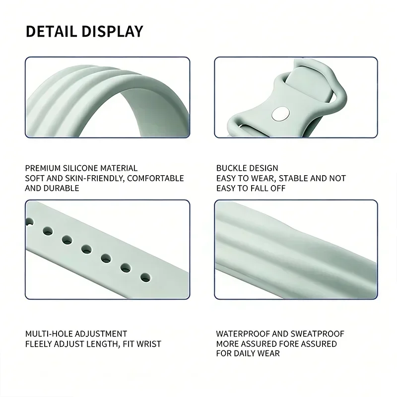 Silikon-Sportarmband für Google Fitbit Air, atmungsaktives Gummiarmband, Ersatz-Zubehör für das Handgelenk. – Detail 2